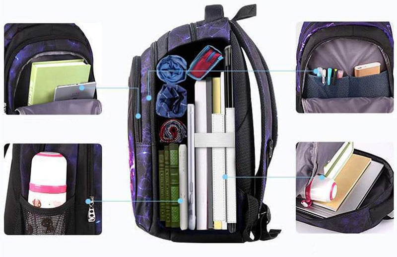 Mochila Escolar modelo Asge para meninos + Kit bolsa secundaria e Brinde