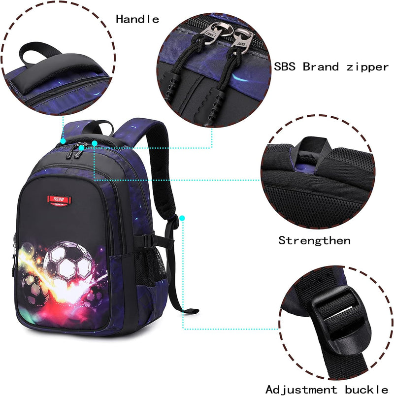 Mochila Escolar modelo Asge para meninos + Kit bolsa secundaria e Brinde