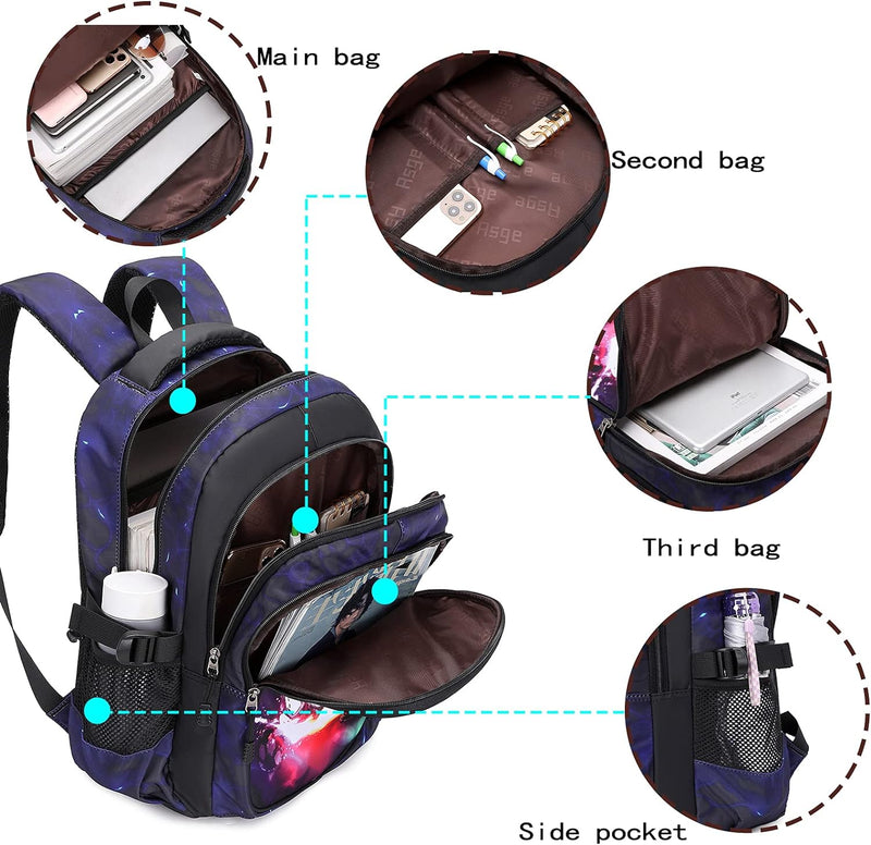 Mochila Escolar modelo Asge para meninos + Kit bolsa secundaria e Brinde