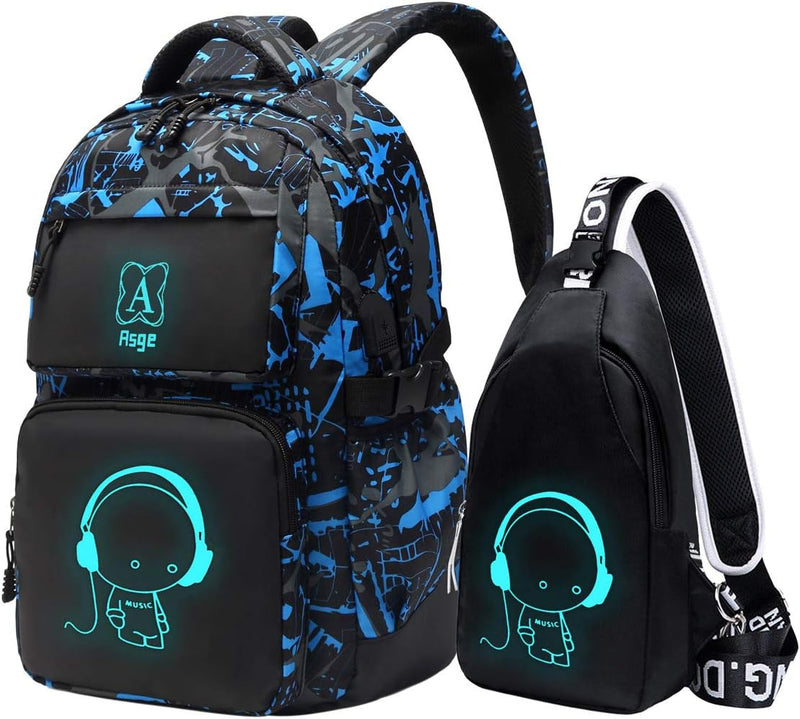 Mochila Escolar modelo Asge para meninos + Kit bolsa secundaria e Brinde