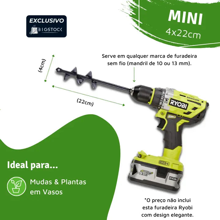 Broca Espiral Garden Auger© - Prepare o Terreno Perfeito Para Suas Plantas Florescerem em Tempo Recorde