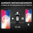 Pen Drive 4 em 1 para Celular BStocker™ - IOS, Android, USB e Tipo C