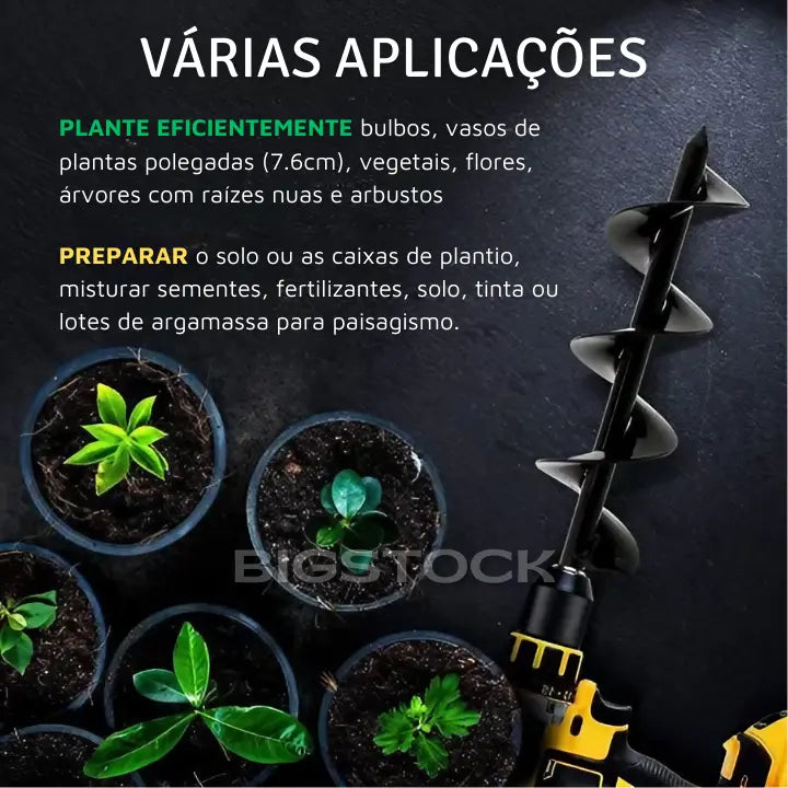 Broca Espiral Garden Auger© - Prepare o Terreno Perfeito Para Suas Plantas Florescerem em Tempo Recorde