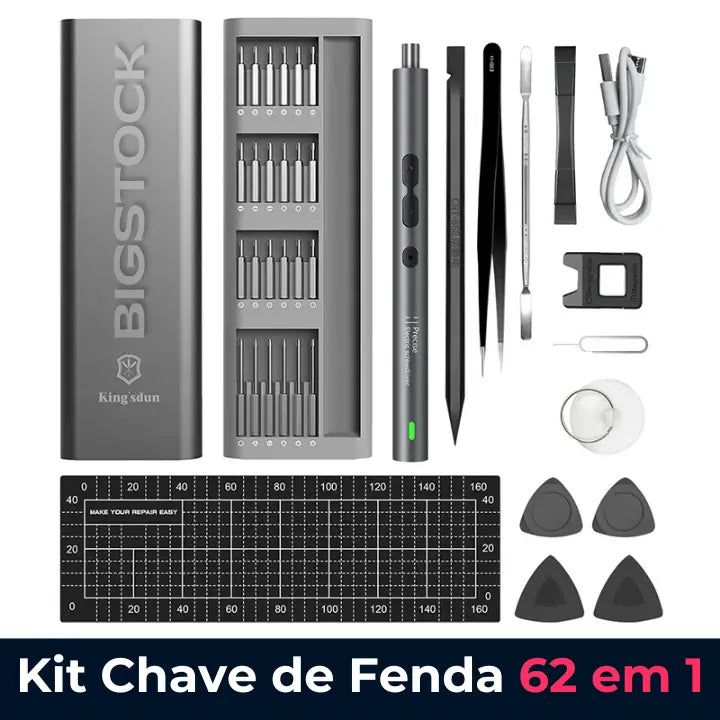 Conjunto Chave de Fenda Elétrica BStocker™ - 62 em 1 (ALTA PRECISÃO)