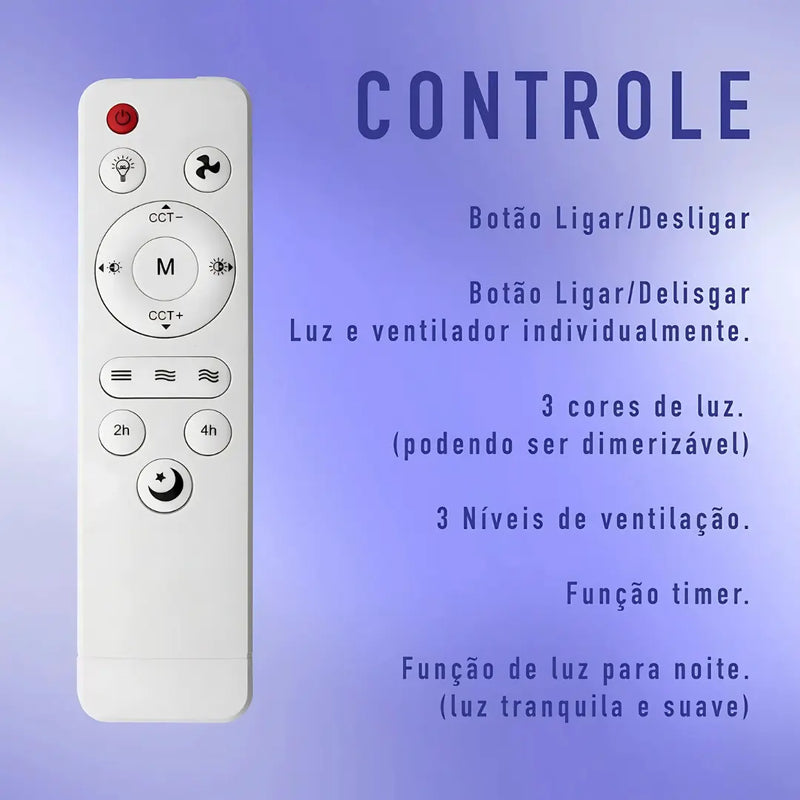 Ventilador de Teto Flower Fan Light com Lâmpada LED - 6 Hélices