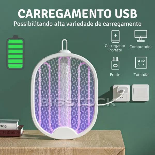 Raquete Mata-Mosquito Elétrica Com Ions de Atração BStocker™