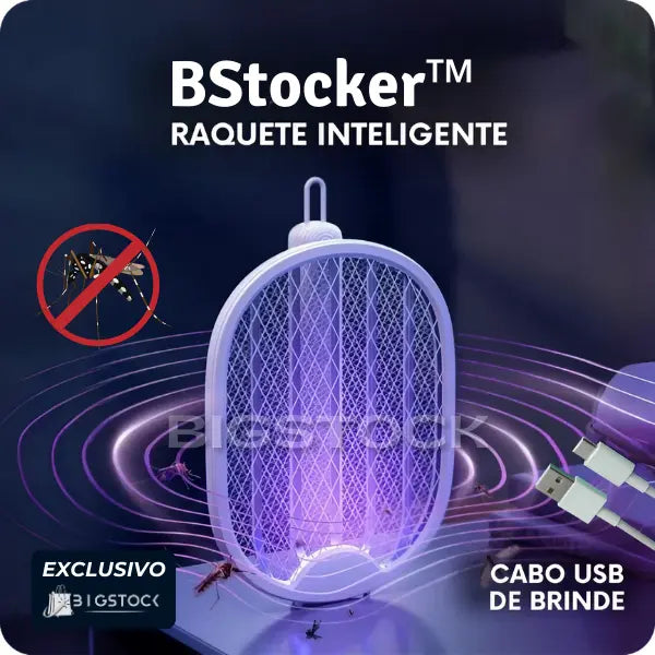 Raquete Mata-Mosquito Elétrica Com Ions de Atração BStocker™