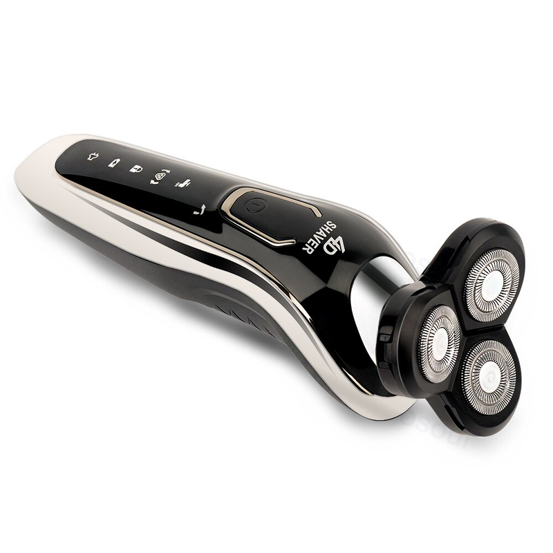 Barbeador Elétrico Portátil Recarregável - 3 Lâminas Impermeável - Barber TRIO