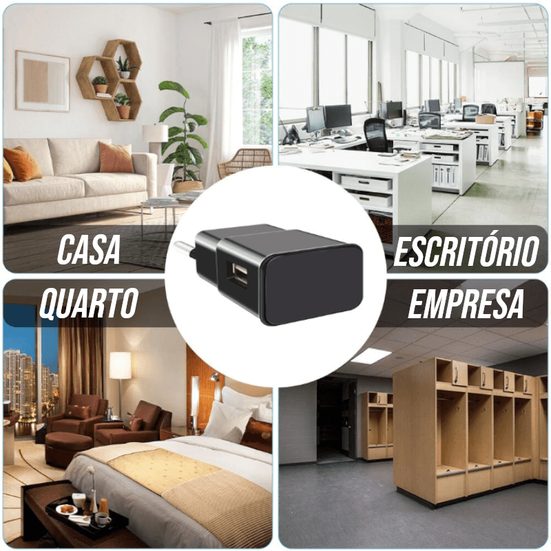Câmera SPY Carregador de Celular Wifi Full HD + Audio Integrado ( PAGUE 1 LEVE 2 )