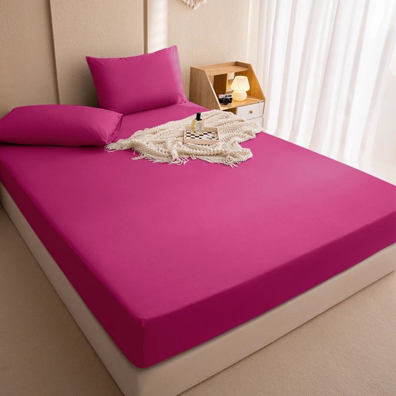 Conjunto Lençol e Fronhas Macias Impermeável e Acolchoado Liso - Lux