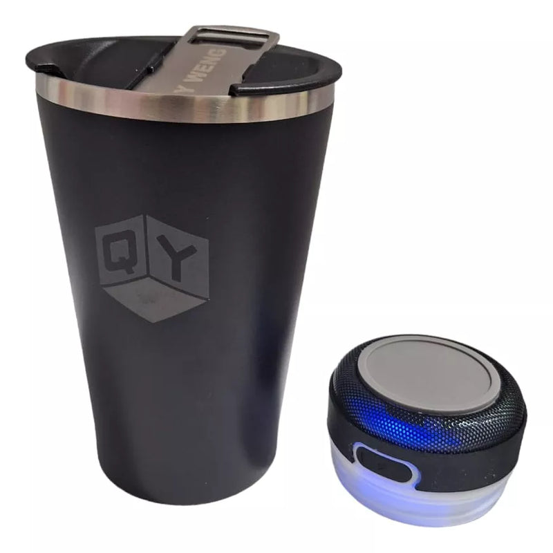Copo Térmico 420ml Com Caixa De Som Bluetooth  Acoplada