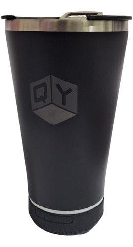 Copo Térmico 420ml Com Caixa De Som Bluetooth  Acoplada