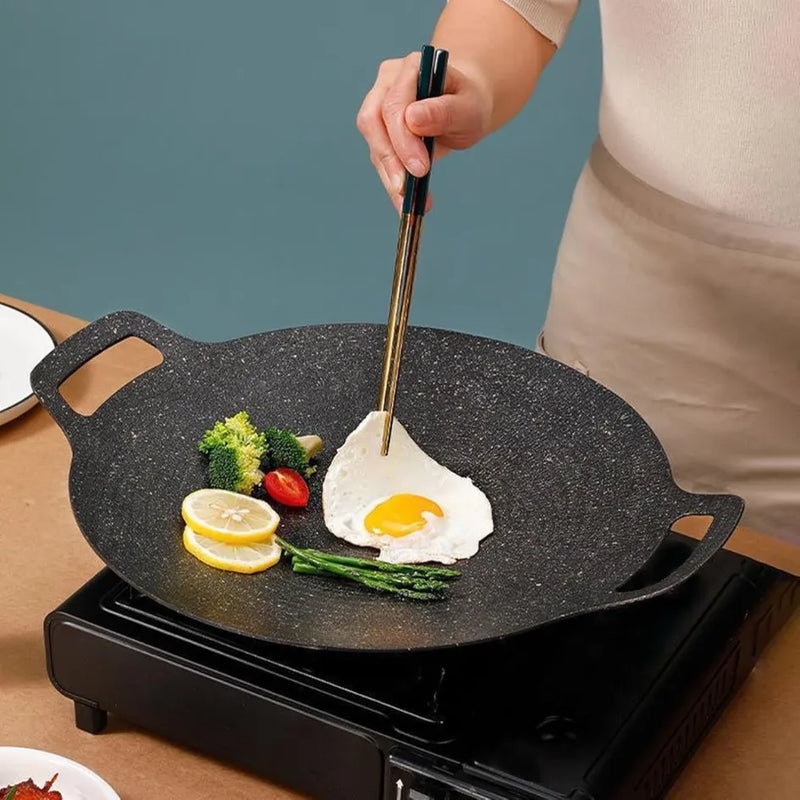 CookFlex™ – Frigideira de Pedra Vulcânica Antiaderente + Livro Digital com 30 Receitas Saudáveis e Rápidas para o Dia a Dia!