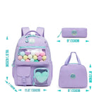 Mochila Escolar para Meninas - Kit com lancheira e estojo