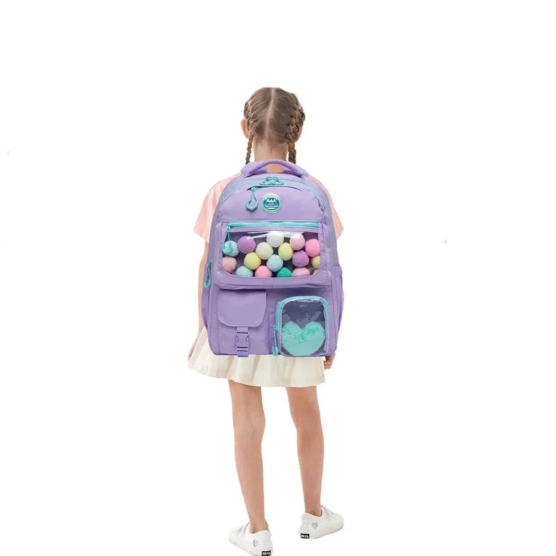 Mochila Escolar para Meninas - Kit com lancheira e estojo