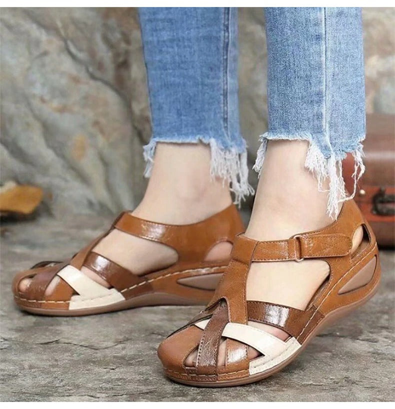 Sandália Ortopédica de Couro Trançada - Bella