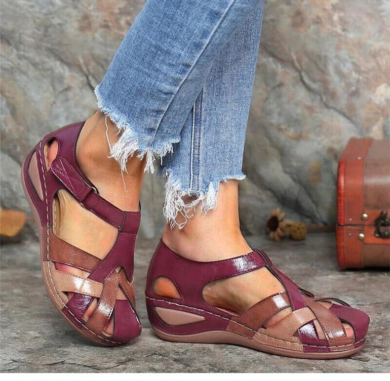 Sandália Ortopédica de Couro Trançada - Bella