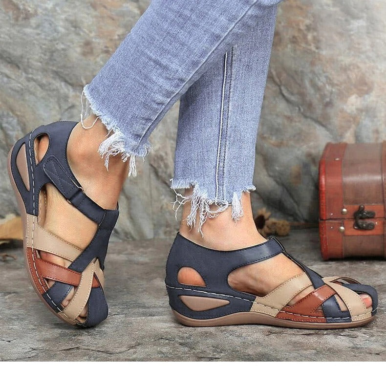 Sandália Ortopédica de Couro Trançada - Bella