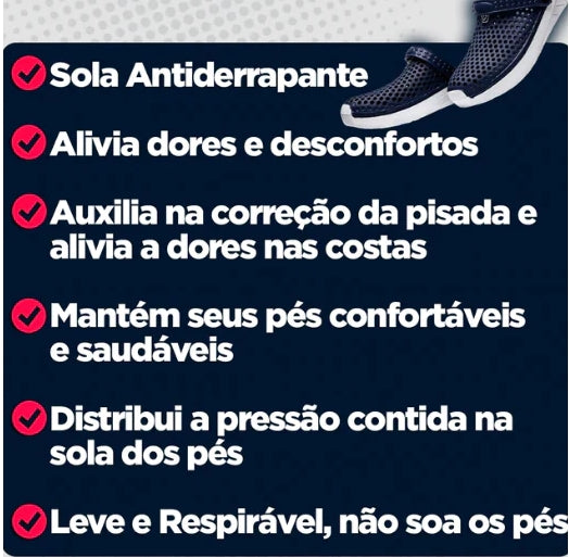 Chinelo Ortopédico Respirável Anti Derrapante - Confort Sport