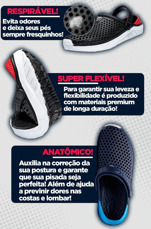 Chinelo Ortopédico Respirável Anti Derrapante - Confort Sport