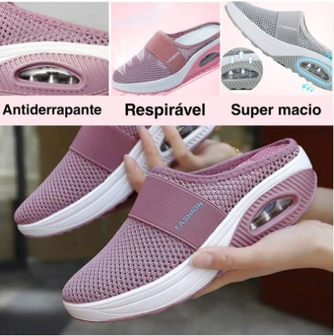 Tênis Feminino com Gel Tela Fashion - Ortopédico