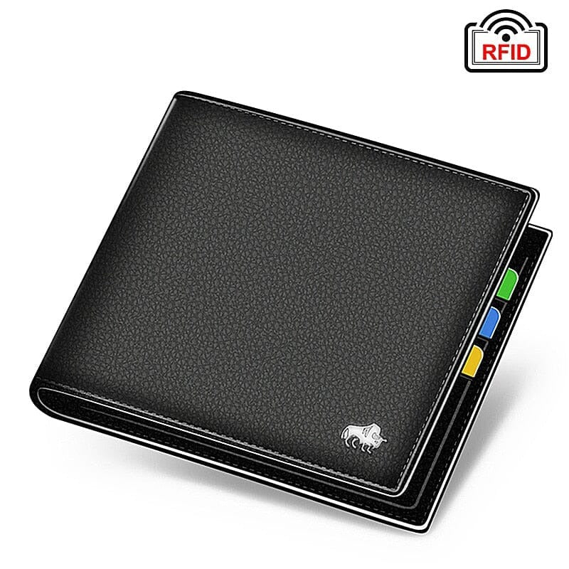 Carteira Masculina Couro Bison Denim Com Bloqueio RFID