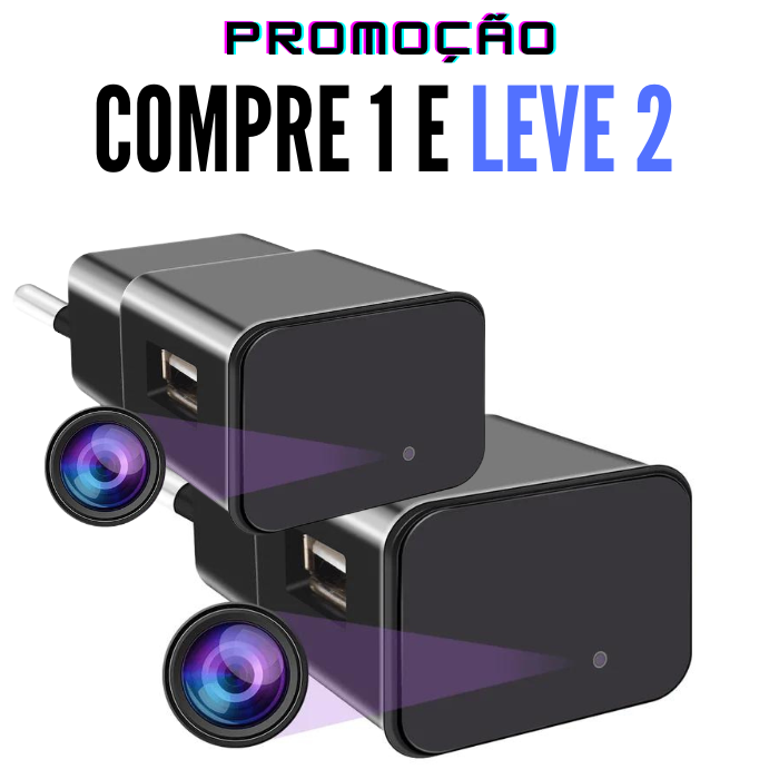 Câmera SPY Carregador de Celular Wifi Full HD + Audio Integrado ( PAGUE 1 LEVE 2 )