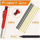 Conjunto De Lápis De Carpinteiro Sólido - Com Refil