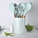 Kit Utensílios de Silicone com Cabo de Madeira - BStocker™ (12 Peças)