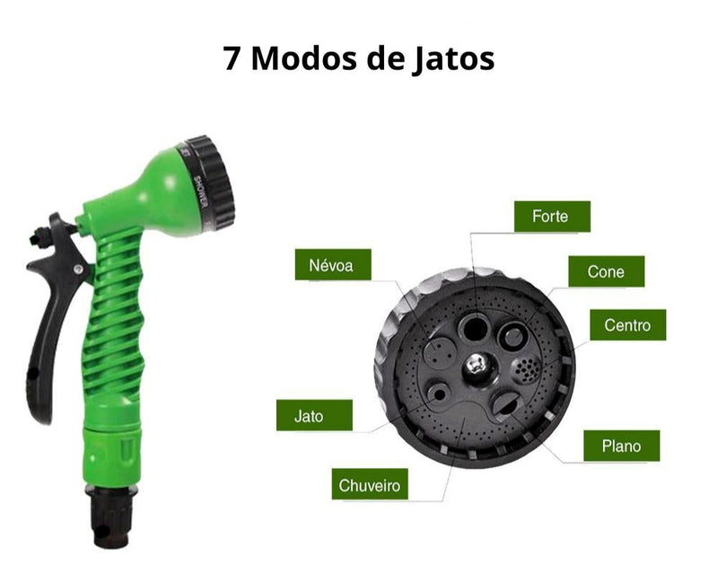Mangueira de Jardim Flexível e Expansível + Pistola Lava Jato
