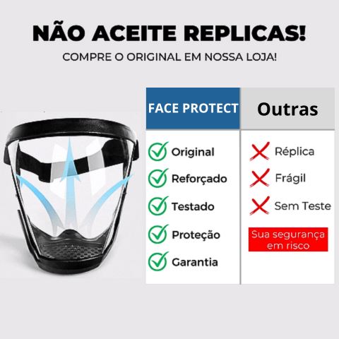 Máscara de Proteção Facial indestrutível Anti Embaçante - Face Protect