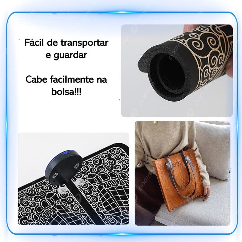 Massageador Elétrico Para Os Pés - Tapete Shiatsu + Controle Portátil