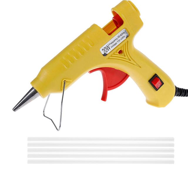 Pistola Aplicador Cola Quente Profissional - Com 5 Colas