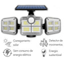 Refletor Solar LED Com 3 Cabeças 800W - Eco Bright